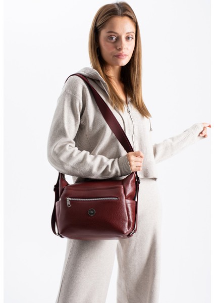 Kadın 4 Bölmeli Suni Yumuşak Deri Omuz ve Sırt Çantası 1436