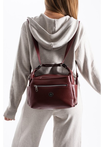 Kadın 4 Bölmeli Suni Yumuşak Deri Omuz ve Sırt Çantası 1436 fiyatları