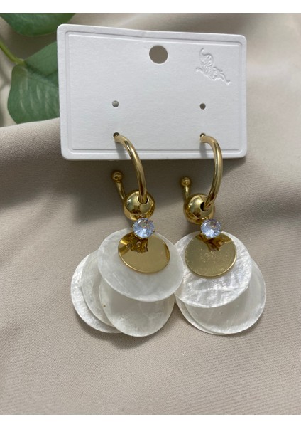 Çelik 14K Altın Kaplama Hediyelik Suya Dayanıklı Kadın Küpe Gold Şık Modern Zarif Parlak Görünüm Minimal Gold Küpe Günlük Kullanım Için Ideal