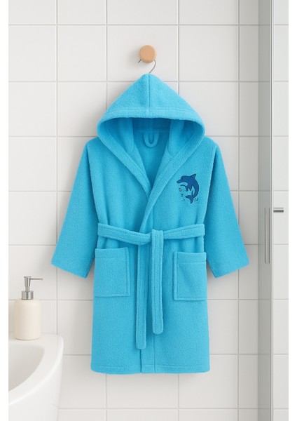 Home Collectionkapüşonlu Çocuk Bornozu Kız-Erkek %100 Pamuk