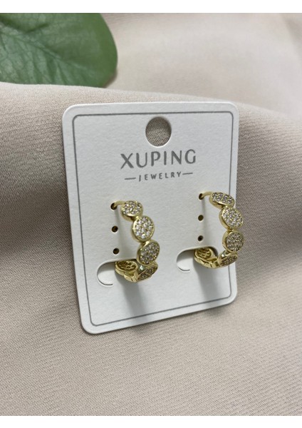 Xuping küpe 14K Altın Kaplama Hediyelik Suya Dayanıklı Kadın Gold Büyük Halka Şık ve Modern Taşlı Zarif Parlak Görünüm Minimal Gold Ubuntu Günlük Kullanım Için Ideal fiyatları