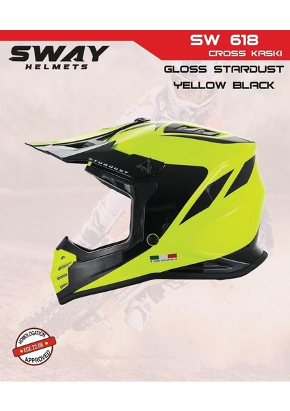 Stardust Full Face Tam Korumalı Kask (51-52CM) Sarı - Siyah fiyatları