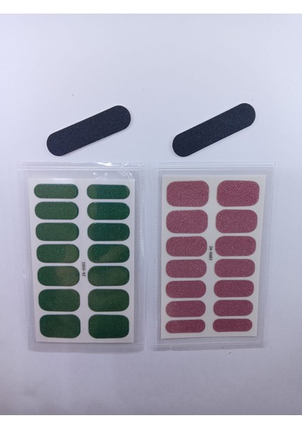 Kendinden Yapışkanlı Nail Sticker 2 Paket Tırnak Stickeri Takma Yapışkanlı Oje Simliyeşilpembe fiyatları