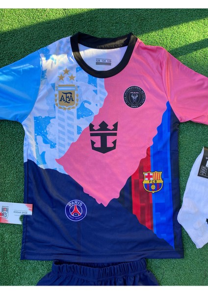 Messi 10 Şortlu Çocuk Özel Tasarım Tüm Klüpler T-Shirt fırsatları