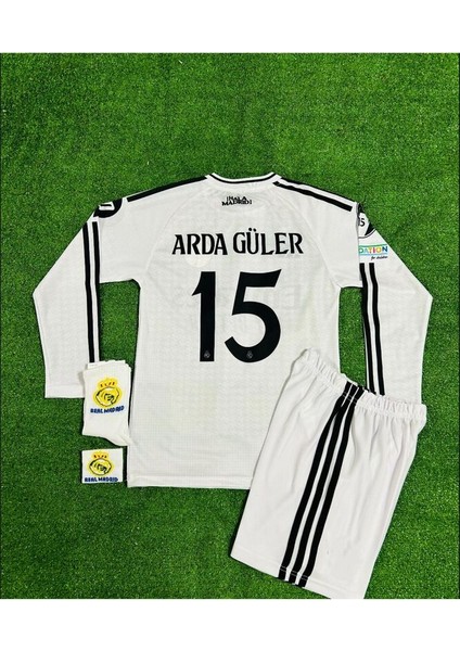 R.e.a.l M.a.d.r.i.d 2024/25 Yeni Sezon Arda-Güler Uzun Kol Çocuk Forması 4 Lü Set (Armalı) modelleri