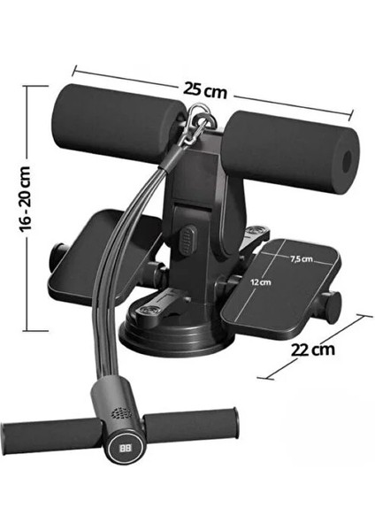 Çift Vantuzlu Sayaçlı Mekik Çekme Spor Aleti Karın Egzersizi Evde Spor Egzersiz Mekik Aleti