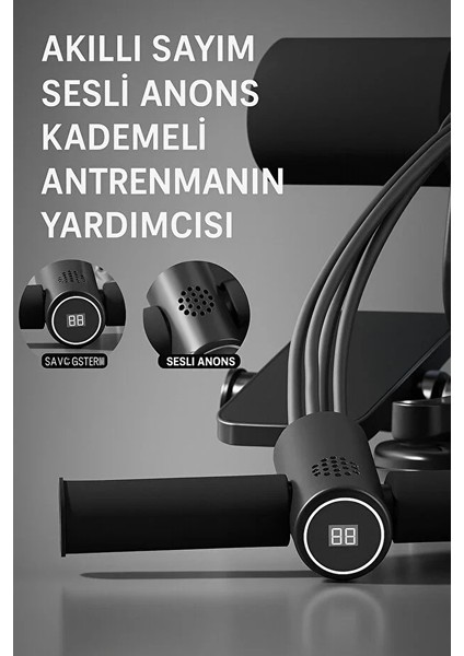 Çift Vantuzlu Sayaçlı Mekik Çekme Spor Aleti Karın Egzersizi Evde Spor Egzersiz Mekik Aleti fırsatları