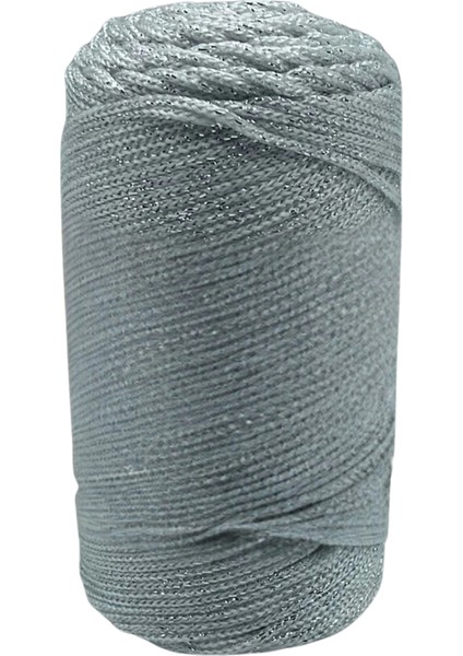 Makrome Ipi 3 mm Polyester Gri Simli