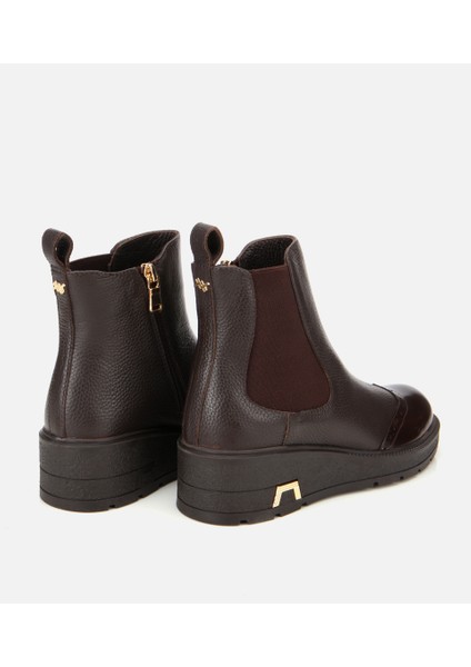 01BOH313380A480 KADIN Deri Kahverengi Lastik Detaylı Dolgu Topuklu Bot fırsatları