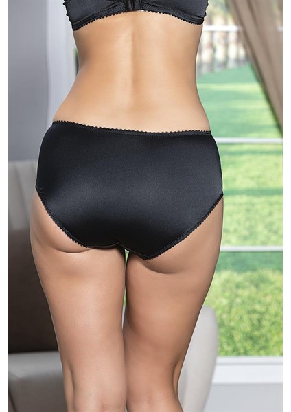 Saten Toparlayıcı Minimizer Sütyen ve Yüksek Bel Slip Külot Takım Siyah (BRF31521) fırsatları