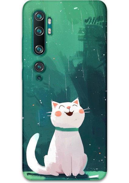 Xiaomi Mi Note 10 Uyumlu Kedi Desenli Telefon Kılıfı + Ekran Koruyucu - 5781