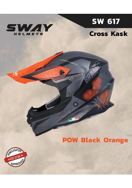 Pow Full Face Tam Korumalı Kask (XL/61-62CM) Siyah - Turuncu fiyatları