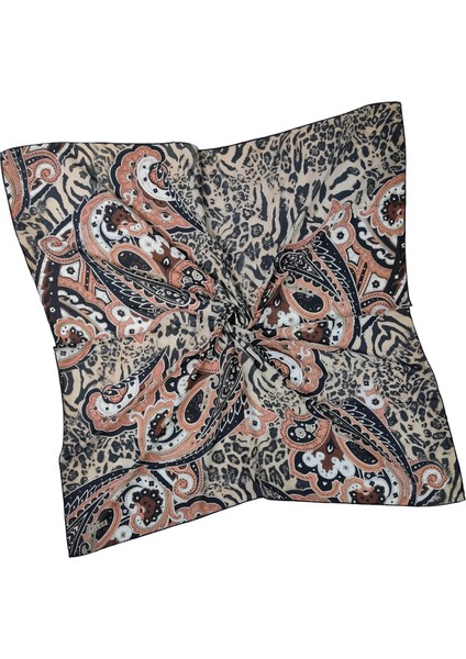 Emilya Fres Krep Leopar Desenli Eşarp 90X90 cm fiyatları
