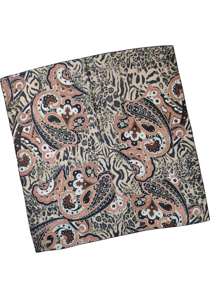 Emilya Fres Krep Leopar Desenli Eşarp 90X90 cm modelleri