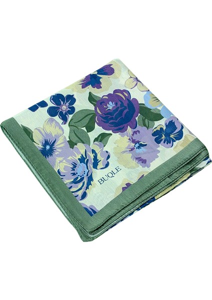 Buqle Jan Jan Çiçek Desenli Saten Eşarp - 100X100 cm fiyatları