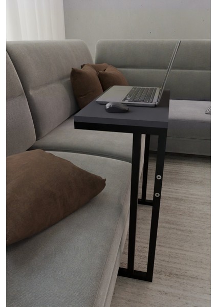 Metal Ayaklı Laptop Sehpası Kahvaltı Masası Çalışma Sehpası Çok Amaçlı Salon ve Ofis Kullanımı