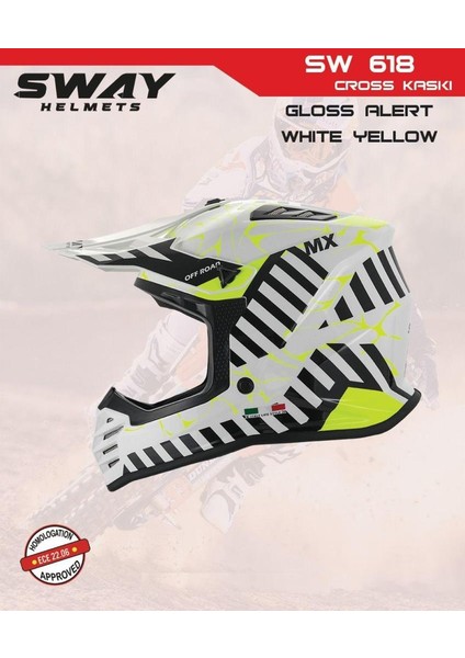 Alert Full Face Tam Korumalı Kask (51-52CM) Beyaz - Sarı fiyatları