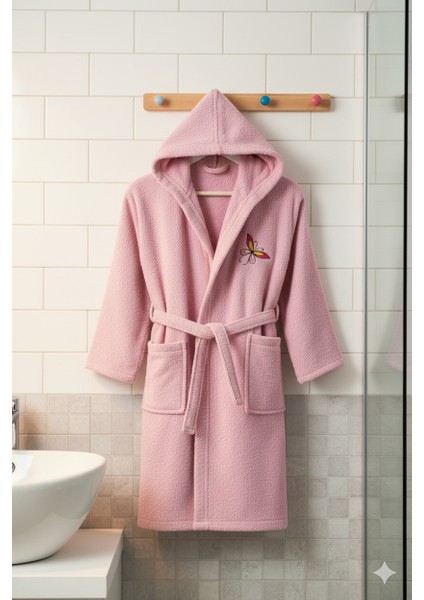 Kapüşonlu Çocuk Bornozu Kız-Erkek %100 Pamuk