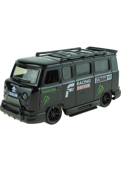 Minibüs Oyuncak Işıklı Sesli Duman Çıkaran Sürtmeli Minibüs Siyah