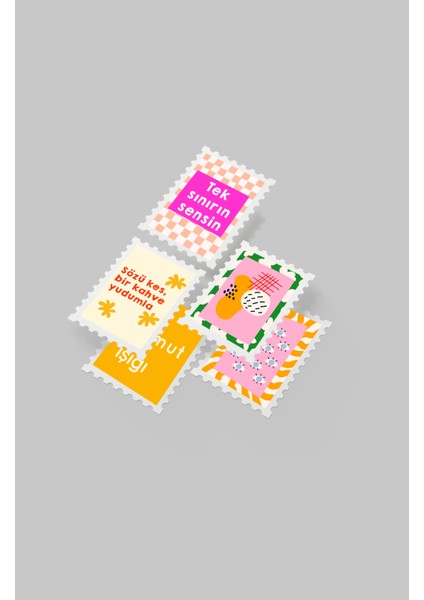 Renkli Pul Sticker Seti 20'li - Bullet Journal Ajanda Scrapbook modelleri