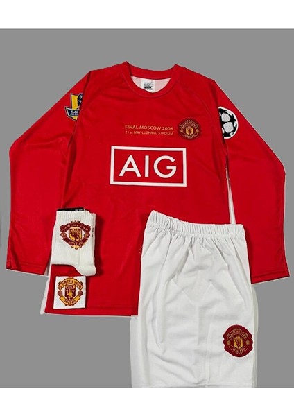 Cristiano Ronaldo 2008 Moskova Finali Manchester/united Uzun Kollu Çocuk Forması 4'lü Set fiyatları