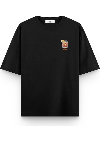 Barmen Negroni Yarı Oversize Sırt Baskılı Siyah Tshirt 1389 fiyatları