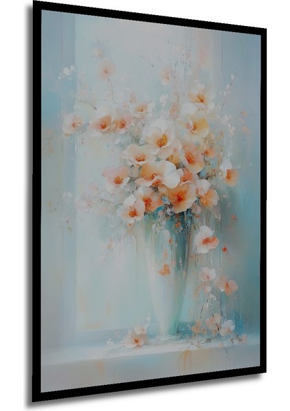 Çerçeve Görünümlü Pastel Çiçek Aranjmanı Dekoratif Ahşap Mdf Tablo Dikdörtgen Tablo modelleri