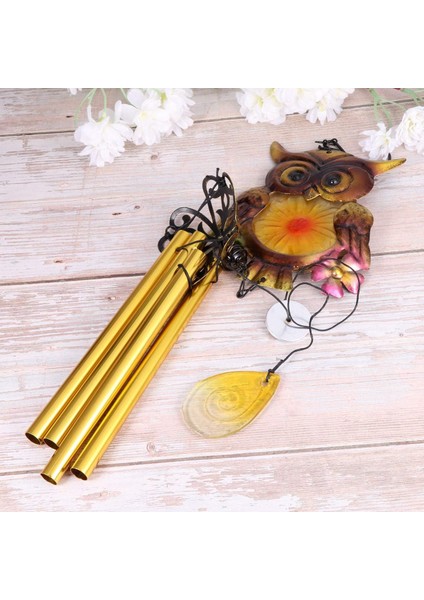 Feng Shui Baykuş Tasarımlı Cam Işlemeli Rüzgar Çanı Bahçe Balkon Dekorasyon Ürünü Yeni Ev Hediyesi fırsatları