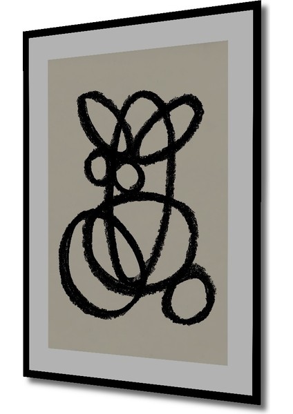 Çerçeve Görünümlü Siyah Beyaz Soyut Sanat Dekoratif Ahşap Mdf Tablo Dikdörtgen Tablo fiyatları