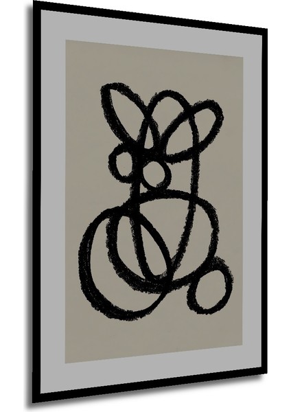 Çerçeve Görünümlü Siyah Beyaz Soyut Sanat Dekoratif Ahşap Mdf Tablo Dikdörtgen Tablo modelleri