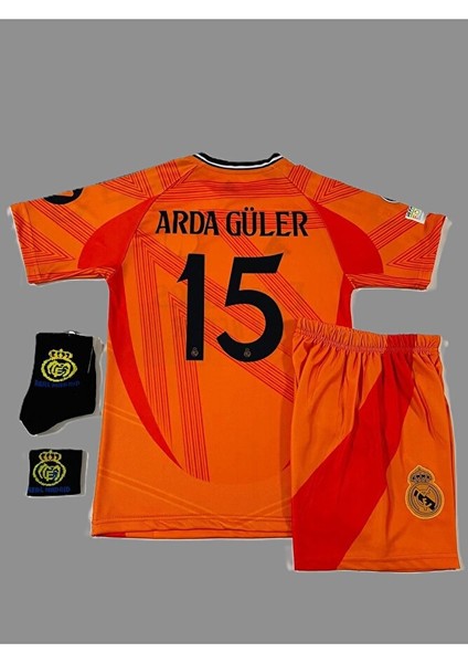 Arda Güler 2024-25 Yeni Sezon R,e,a,l, M,a,d,r,i,d, Deplasman Çocuk Forması 4'lü Set