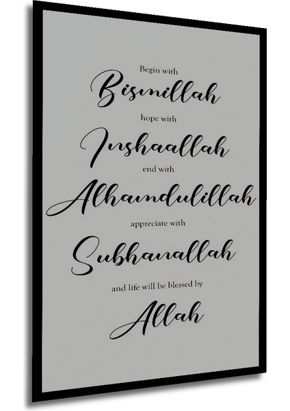 Çerçeve Görünümlü Bismillah Islami Sözler Ahşap Mdf Dekoratif Tablo Dikdörtgen Tablo modelleri