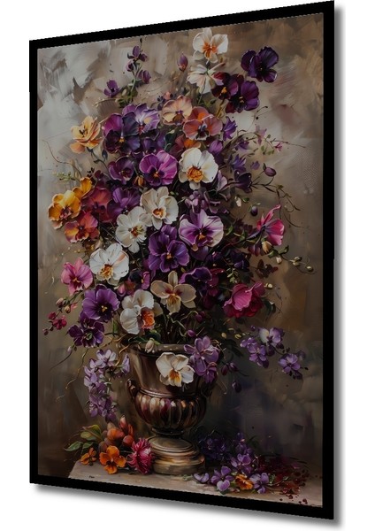 Çerçeve Görünümlü Renkli Orkide Aranjmanı Dekoratif Ahşap Mdf Tablo Dikdörtgen Tablo fiyatları