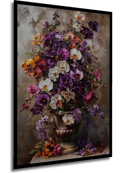Çerçeve Görünümlü Renkli Orkide Aranjmanı Dekoratif Ahşap Mdf Tablo Dikdörtgen Tablo modelleri