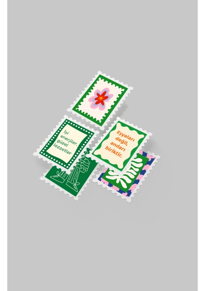 Renkli Pul Sticker Seti 20'li - Bullet Journal Ajanda Scrapbook modelleri