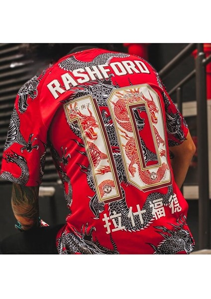 Marcus Rashford Manchester/united 2020 Sezonu Çin Yılı Özel Dragon Desenli Tasarım Yetişkin Forması