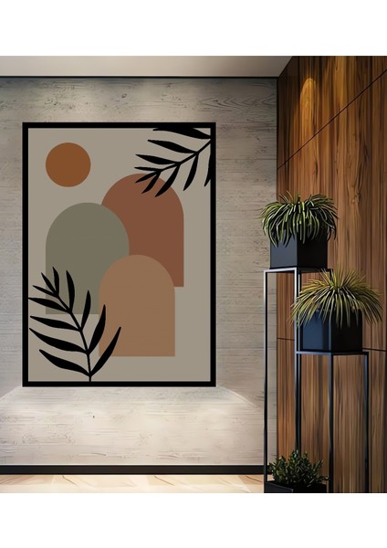 Çerçeve Görünümlü Modern Minimalist Soyut Ahşap Mdf Dekoratif Tablo Dikdörtgen Tablo