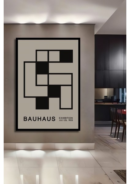 Çerçeve Görünümlü Bauhaus Sanat Geometrik Ahşap Mdf Dekoratif Tablo Dikdörtgen Tablo