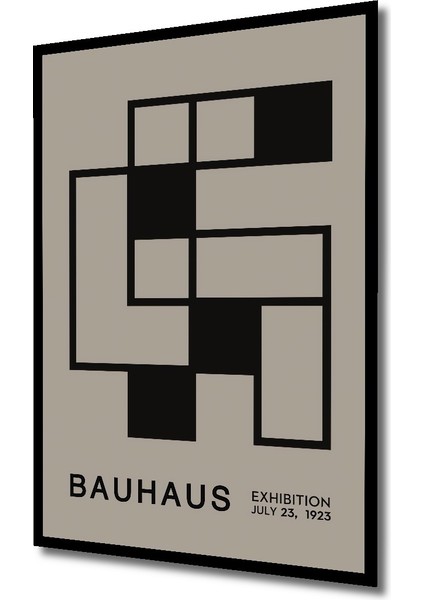 Çerçeve Görünümlü Bauhaus Sanat Geometrik Ahşap Mdf Dekoratif Tablo Dikdörtgen Tablo fiyatları