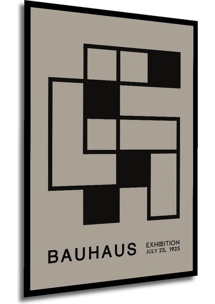 Çerçeve Görünümlü Bauhaus Sanat Geometrik Ahşap Mdf Dekoratif Tablo Dikdörtgen Tablo modelleri