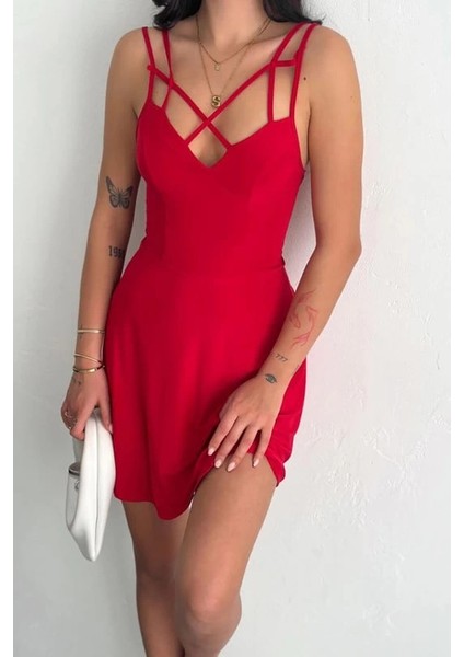 Ince Çift Askılı Mini Elbise indirimleri