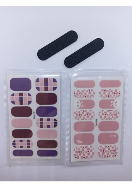 Kendinden Yapışkanlı Nail Sticker 2 Paket Tırnak Stickeri Takma Yapışkanlı Oje Pembetavşan fiyatları