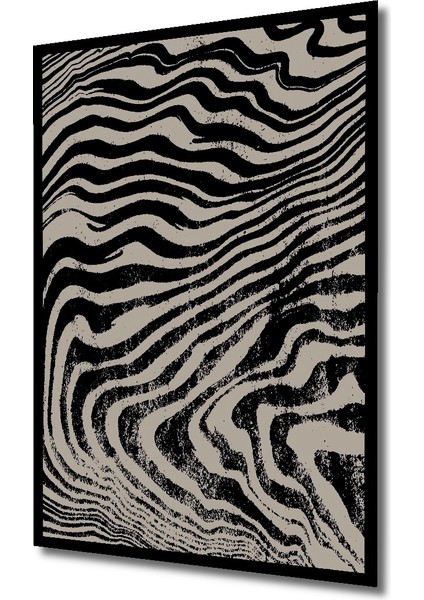 Çerçeve Görünümlü Dalgalı Çizgiler Soyut Ahşap Mdf Dekoratif Tablo Dikdörtgen Tablo fiyatları