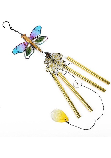 Feng Shui Yusufçuk Tasarımlı Cam Işlemeli Rüzgar Çanı Bahçe Balkon Dekorasyon Ürünü Yeni Ev Hediyesi indirimleri