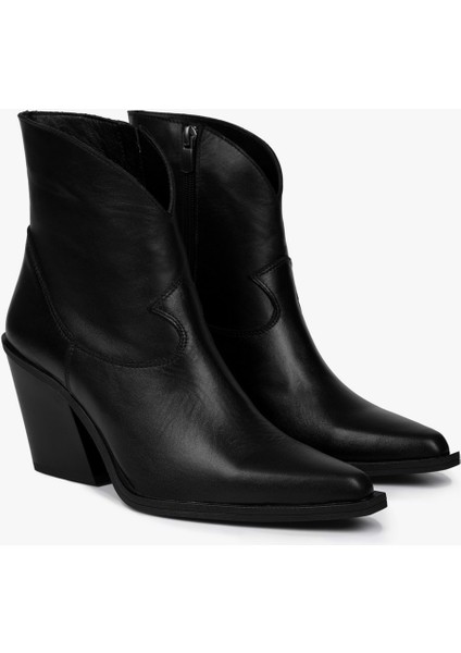 Kadın Kael Siyah Hakiki Deri Kovboy Bot