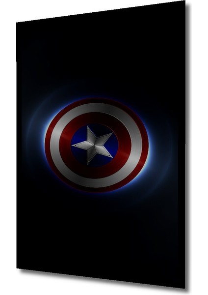 Çerçeve Görünümlü Kaptan Amerika Kalkanı Dekoratif Ahşap Mdf Tablo Dikdörtgen Tablo fiyatları