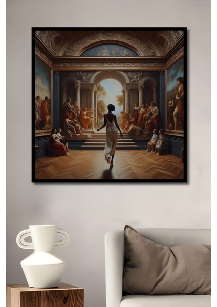 Çerçeve Görünümlü Neoklasik Sanat Salonu Dekoratif Ahşap Mdf Tablo Dikdörtgen Tablo