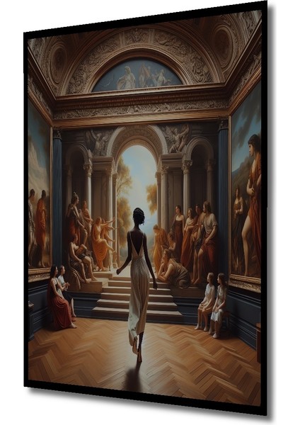 Çerçeve Görünümlü Neoklasik Sanat Salonu Dekoratif Ahşap Mdf Tablo Dikdörtgen Tablo fiyatları