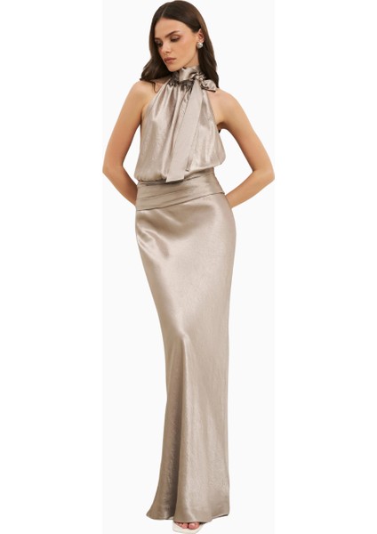 Crushed Satin Bias Cut Maxi Kadın Etek modelleri