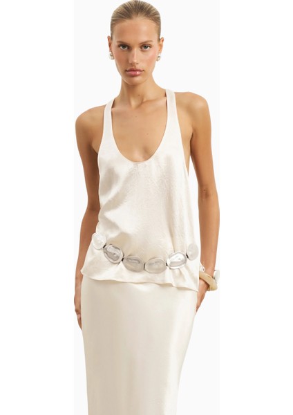 Crushed Satin Bias Cut Maxi Kadın Etek